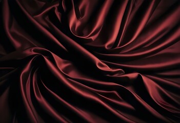 Obraz premium Elegant Black and Burgundy Satin Background Luxurious Silky Drapery with Shimmer