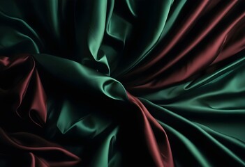 Obraz premium Elegant Black and Burgundy Satin Background Luxurious Silky Drapery with Shimmer