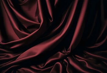 Obraz premium Elegant Black and Burgundy Satin Background Luxurious Silky Drapery with Shimmer