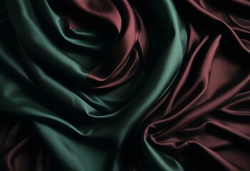 Obraz premium Elegant Black and Burgundy Satin Background Luxurious Silky Drapery with Shimmer
