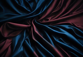 Fototapeta premium Elegant Black and Burgundy Satin Background Luxurious Silky Drapery with Shimmer