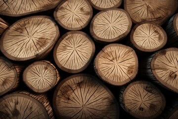 Fototapeta premium stack of firewood pattern