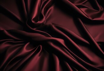 Obraz premium Elegant Black and Burgundy Satin Background Luxurious Silky Drapery with Shimmer