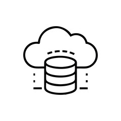 cloud database icon a simple visual representation of cloud based data storage, Cloud Storage Icon Vector Design Template. Editable Stroke.