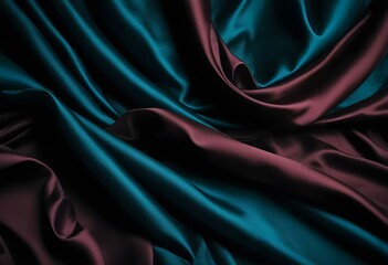 Obraz premium Elegant Black and Burgundy Satin Background Luxurious Silky Drapery with Shimmer