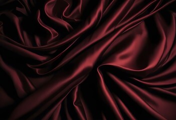 Obraz premium Elegant Black and Burgundy Satin Background Luxurious Silky Drapery with Shimmer