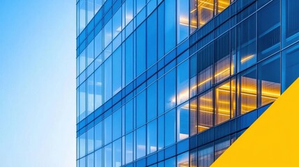 Modern Glass Facade of a Building with Reflections