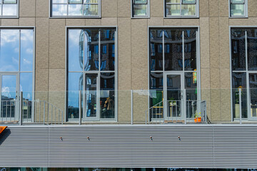 Facade of a modern residential building, building texture