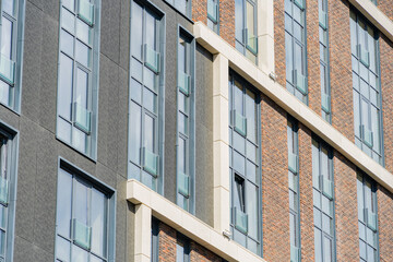 Facade of a modern residential building, building texture