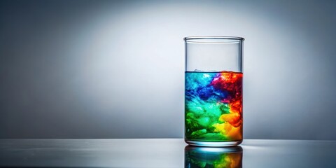Glass beaker with colored liquid inside, glassware, science experiment,  glassware