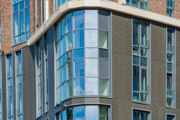 Facade of a modern residential building, building texture