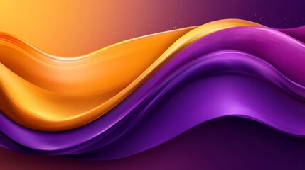 Abstract Orange And Purple Swirling Waves Design