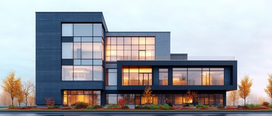 Modern Eco Friendly Smart Building  Architectural 3D Render