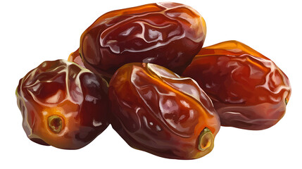 dates fruit on white background