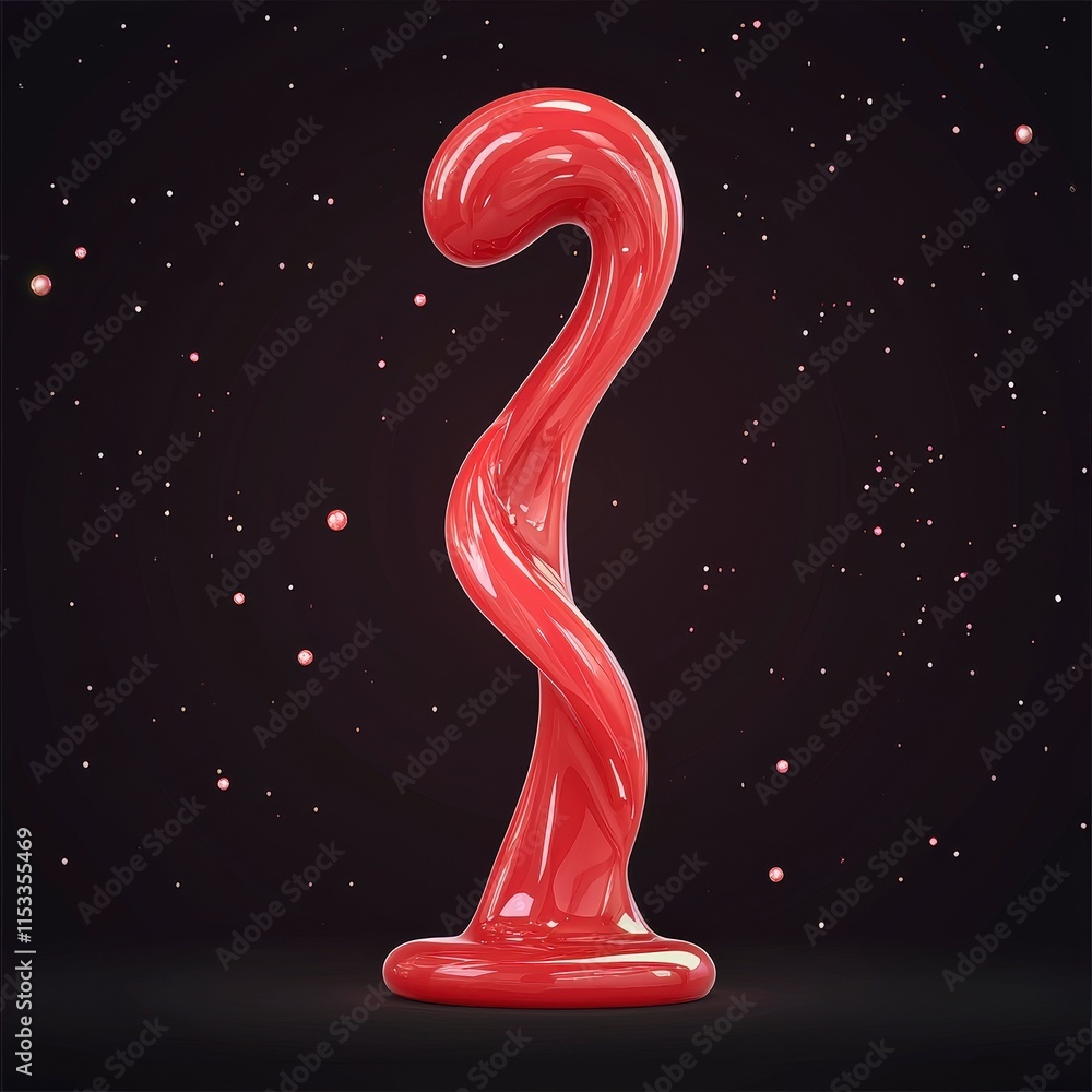 Poster abstract red liquid swirl glossy 3d render modern art design element