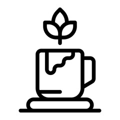 Marijuana Tea Line Icon