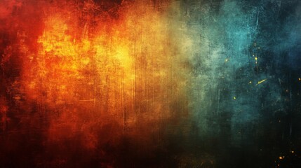 Fototapeta premium Abstract Grunge Texture With Orange And Teal Tones