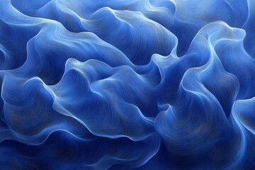 Obraz premium Glowing Oceanic Flow: Abstract Blue Wave Pattern