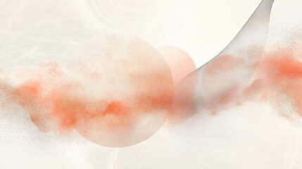 Abstract Peach and Gray Hues With Circular Forms