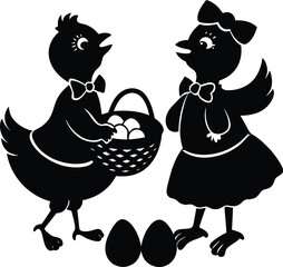 Easter Day Silhouette Vector Illustrations - Festive Designs