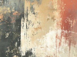 Organic abstract art with layered textures of scratches, etches, and paint drips, handcrafted feel