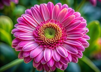 Fototapeta premium Spring Pink Daisy Blossom Closeup Top View - Vibrant Floral Macro Photography