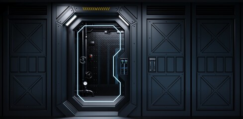 Spaceship airlock sliding door