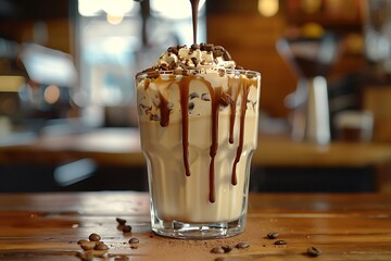 coffee latte with ice cream