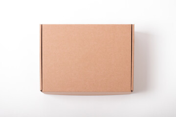 Top view of a brown cardboard box