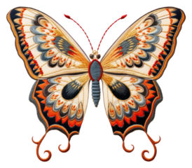 PNG The butterfly in embroidery style pattern animal insect.
