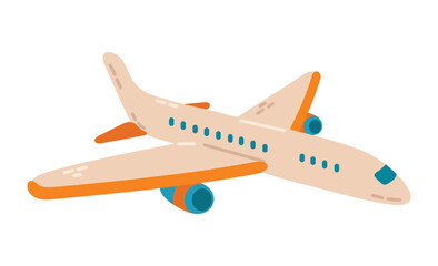 Airplane icon. Flat illustration of airplane vector icon