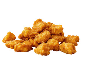 serving of crispy orange chicken pieces isolated on transparency background, showcasing their golden brown texture and appetizing appearance