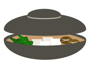 シンプルな鍋のアイコン　茶色