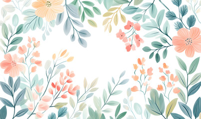 floral and leafy illustrator elements for card, wallpaper.