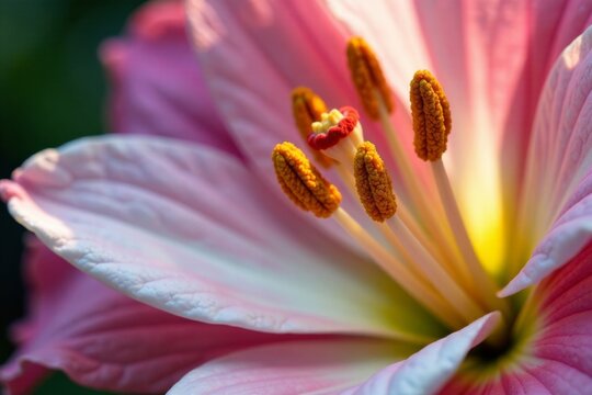 Close-up macro shot of flower stamen and pistil , nature, flower parts