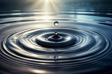 Abstract Grayscale Water Surface: Ripples and Light Reflections - Stock Photo