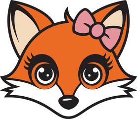  Logo design vector fox head illustration.