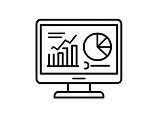 a computer screen with graph and pie chart