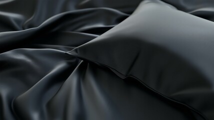 Obraz premium Photorealistic ad for luxury silk pillowcase with soft texture, elegant folds, and gentle lighting 