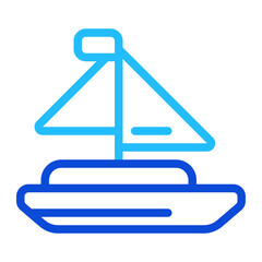 Sailboat Duoline Icon
