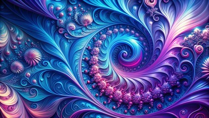 Abstract Swirling Blue Purple Pink Digital Art Architectural Photography