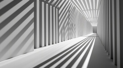 Fototapeta premium Monochrome Perspective: Abstract Geometric Stripes in Visual Display