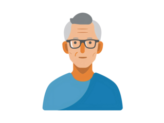 a man with glasses and a blue shirt