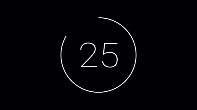 30 second countdown timer animation from 30 seconds to 0 seconds with alpha channel , 30 second countdown timer on a transparent background.