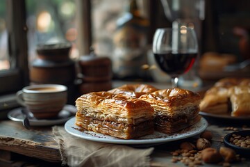 apple pie with wine