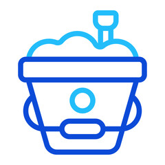 Sand Bucket Duoline Icon