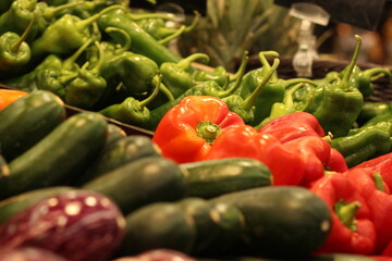 The vegetables has just been taken from the field. Fresh vegetables at a traditional market. Vegetables for background. Ripe vegetables.
