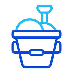 Sand Bucket Duoline Icon