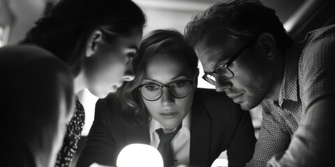 Group of professionals analyzing data