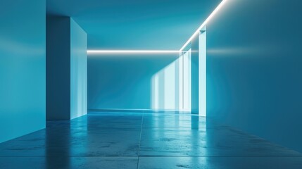 Obraz premium Understated Elegance: Blue Interior Backdrop for Modern Presentations